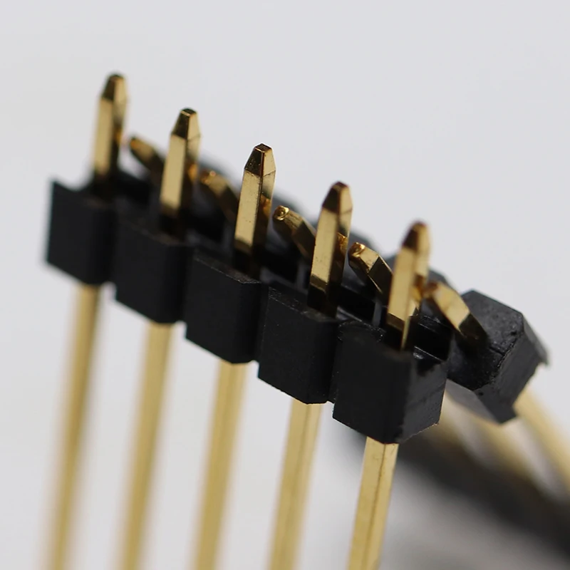 
 Штырьковый разъем smd, высота 2,54 мм, 180 градусов, Круглый Однорядный шаг 2,54 мм  