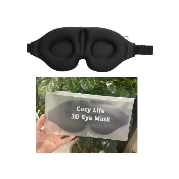 3d Eye Mask 3d Contoured Memory Foam Eyemask Black Custom Logo Travel