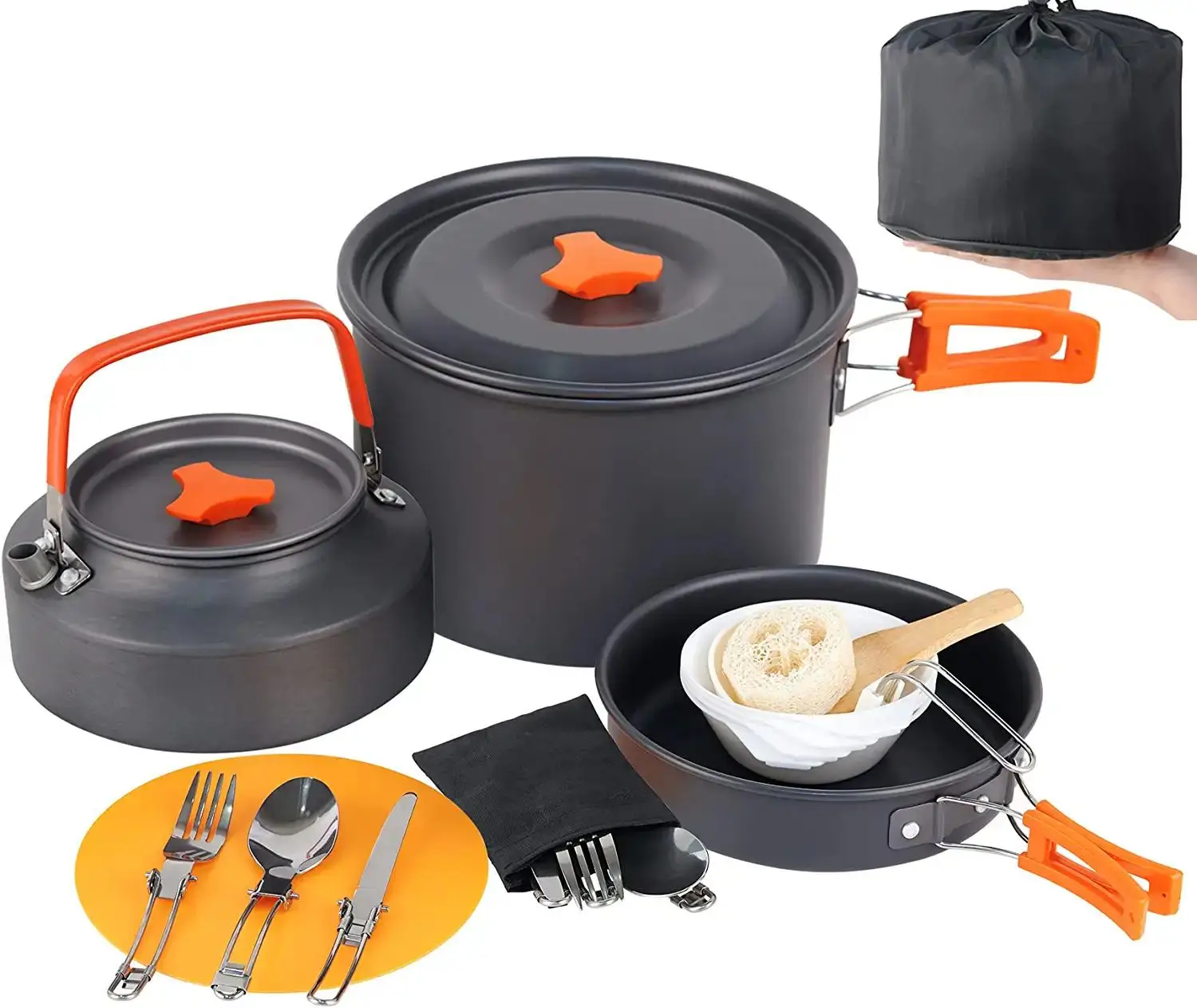 Npot China Factory Camping Cookware Mess Kit Nonstick Lightweight