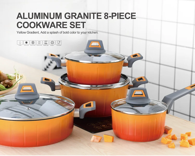 Aluminum Granite 8piece Cookware Set Buy Aluminum Granite Cookware