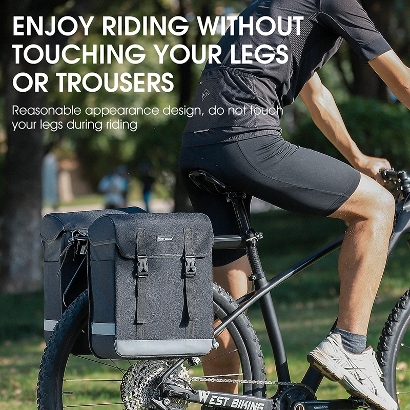 WEST BIKING 33L Cycling Rear Rack Pack - Durable & Spacious