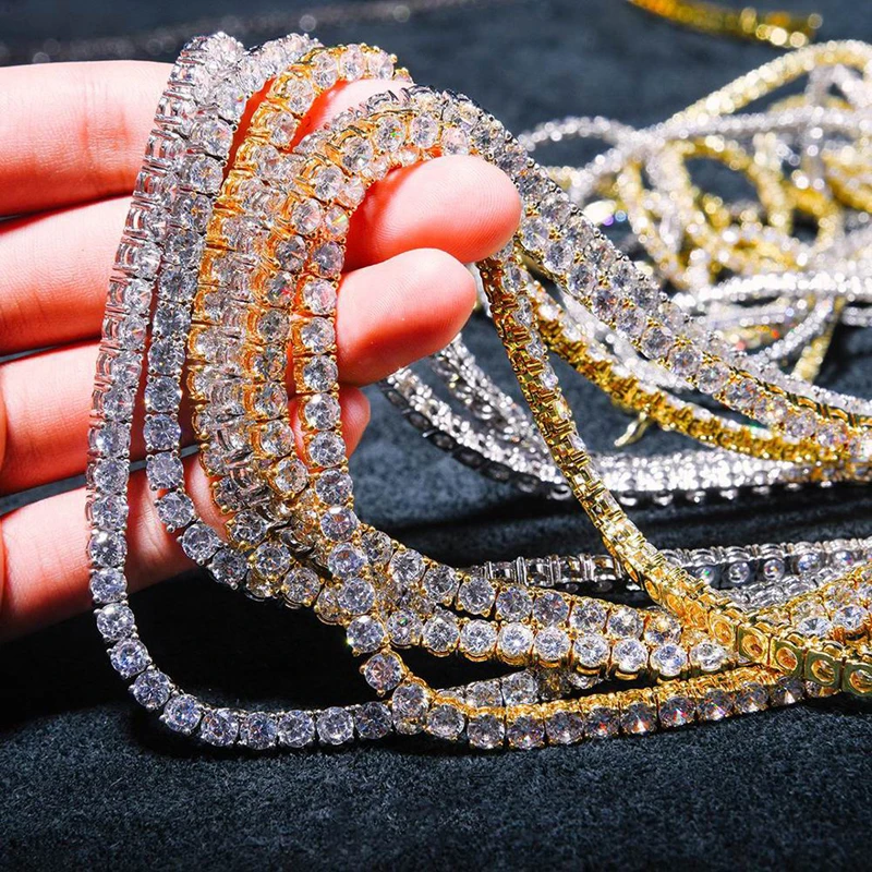 Iced Out Bling 5A Zircon Tennis Chain Necklace for Men & Women