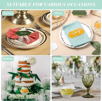 Cartons De Placement Acrylique Transparent Hexagonal 20 Pièces Avec Supports - 11x10cm Pour Mariage Et Événements