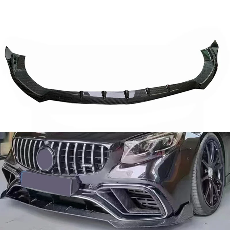 BS Style Body Kit Carbon Fiber Fibre Front Bumper Lip Splitter Fits For Mercedes Benz C217 2014-2019