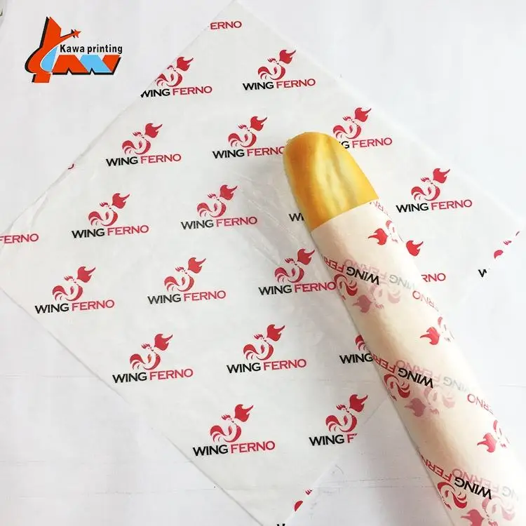 Custom Printed Yellow Greaseproof Paper 100gsm Food Grade Paper Sheets Butter Paper for Packaging
