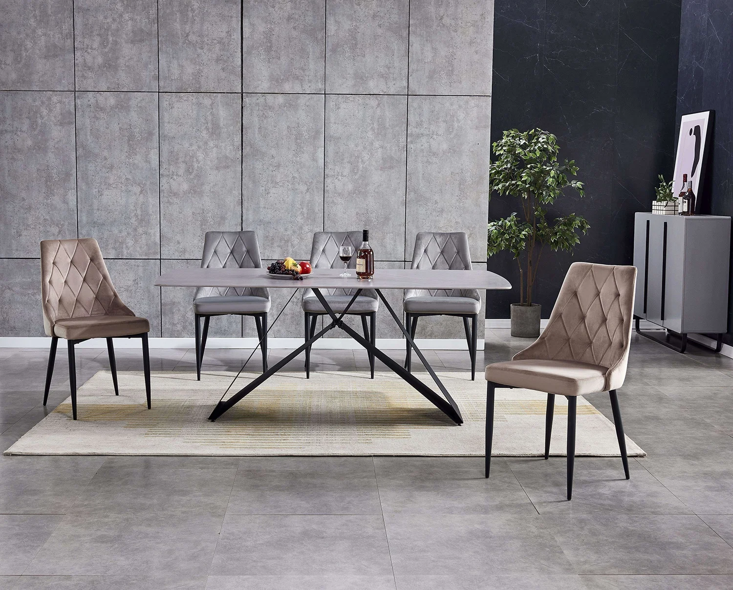 ダイニングテーブル金属脚テーブルダイニングルーム家具セラミック中国