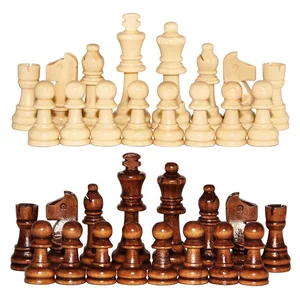 High Quality Wooden Chess Piece International Standard Tournament Chessmen Chess Pawns Wooden Chesspiece for Adult and Children