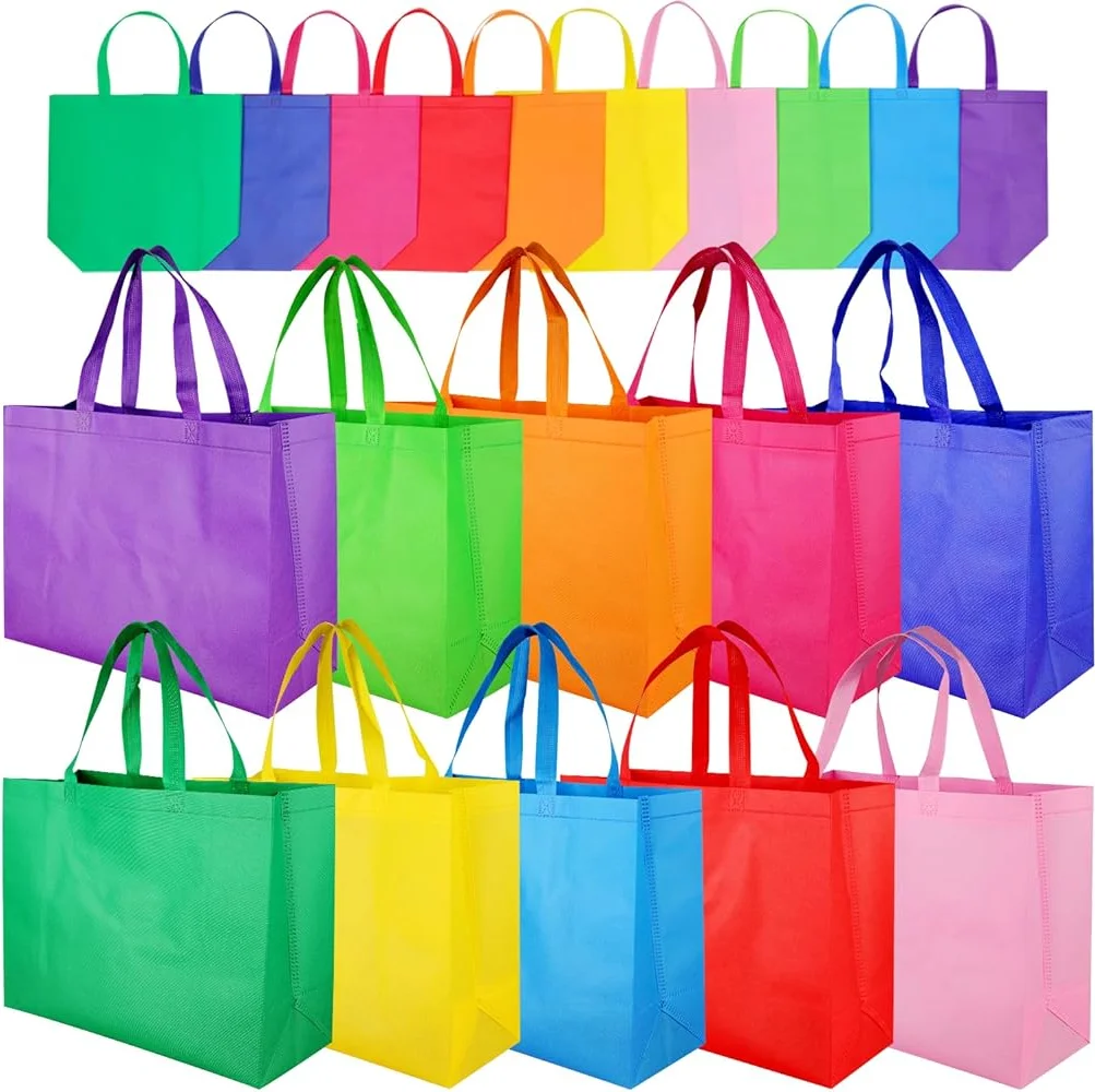 Customized Reusable Non Woven Grocery Gift Totes Bag with Handles  Supermarket Bulk Grocery Bags Fabric Tote Bags for Shopping