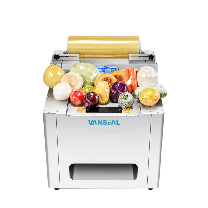 Automatic Table Top Cling Film Wrapping Machine for Egg Mushroom Vegetables Meat Packing Commodity Beverage Textiles Engine