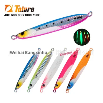 Tolure Long-Cast Jigging Metal Artificial Hard Bait Lure 40g-150g Sea Fishing Boat Fishing Glow-in-the-Dark Slow-Rolling Jig – Metal Jig – view 4