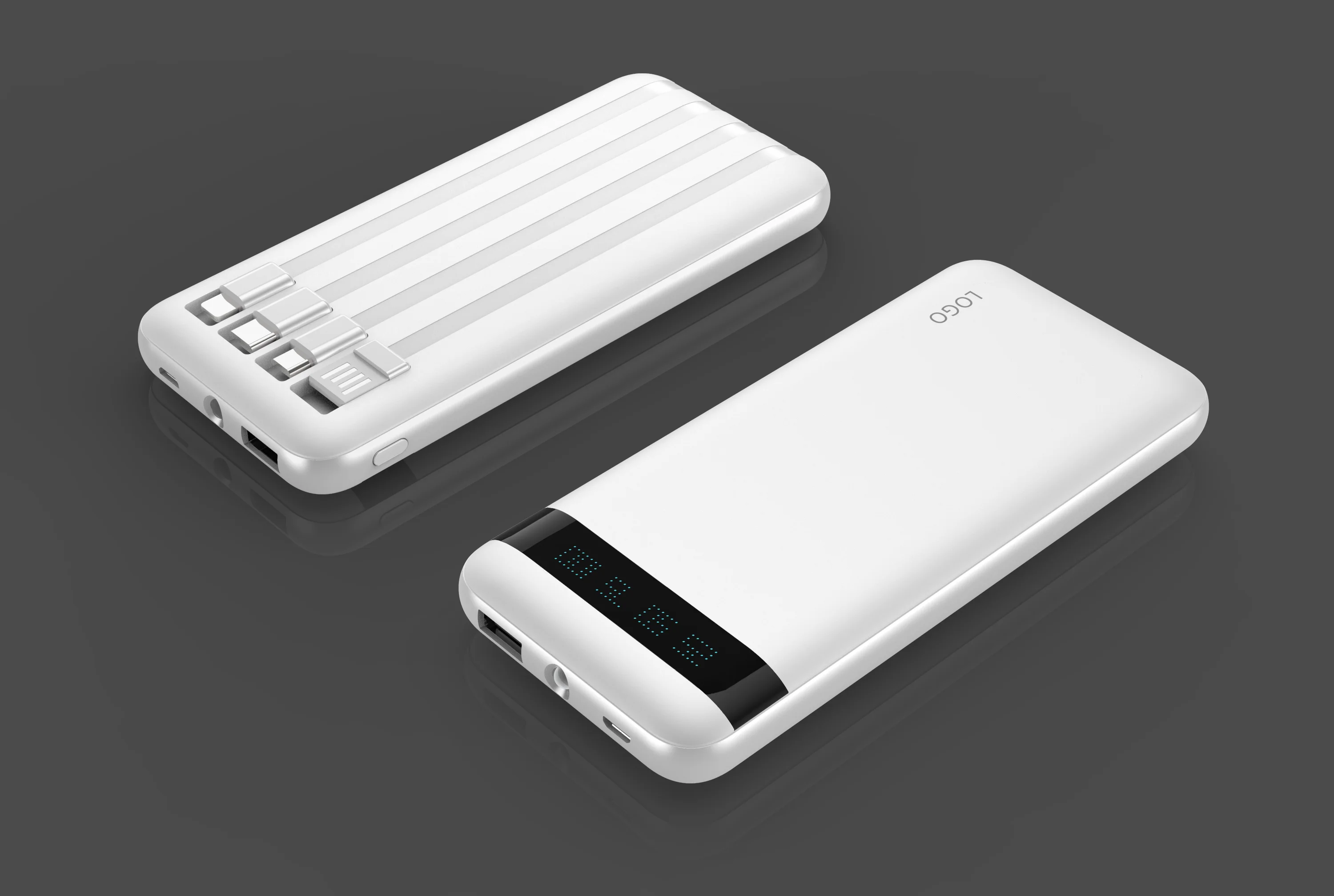 22.5w Power Bank Pd 10000mah Portable Fast Charging Lamp Built Cables