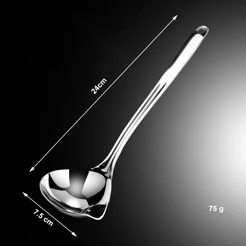 New Separating Oil Soup Ladle Spoon Cooking Oil Filter Spoon Stainless