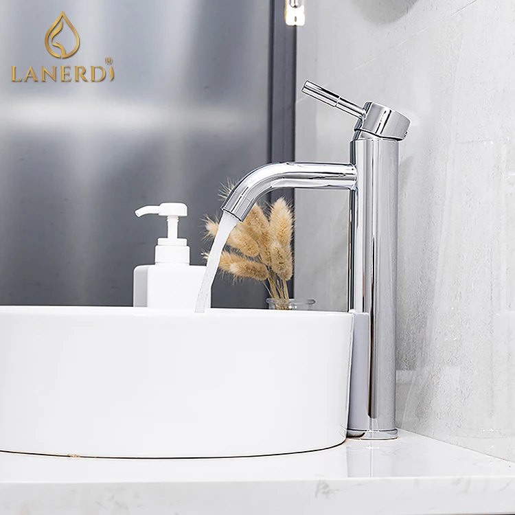 Tuscany Luxury Lav SS304 Swan Faucet Modern Single-Hole Single Handle Metered Hot/Cold Water Valve Ceramic Core NSF Certified