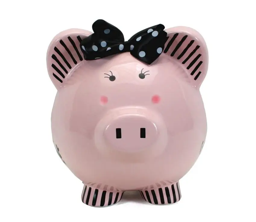 Ceramic Miss Madeleine Money Piggy Bank for Kids