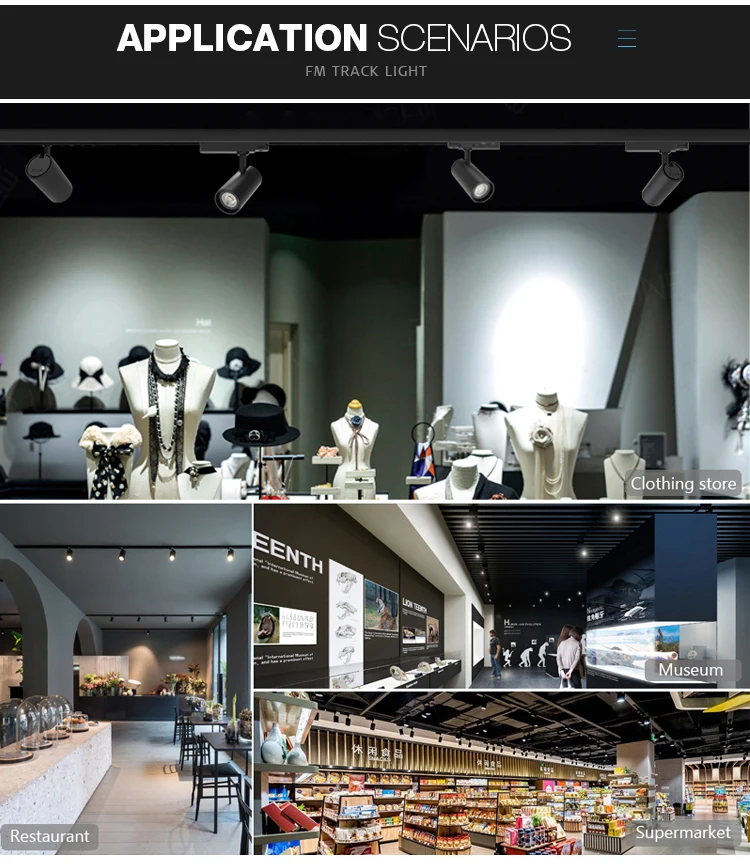 Modern Commercial Track Rail Light 3cct Led Track Light Anti Glare 20w 30w 40w Adjustable Focus