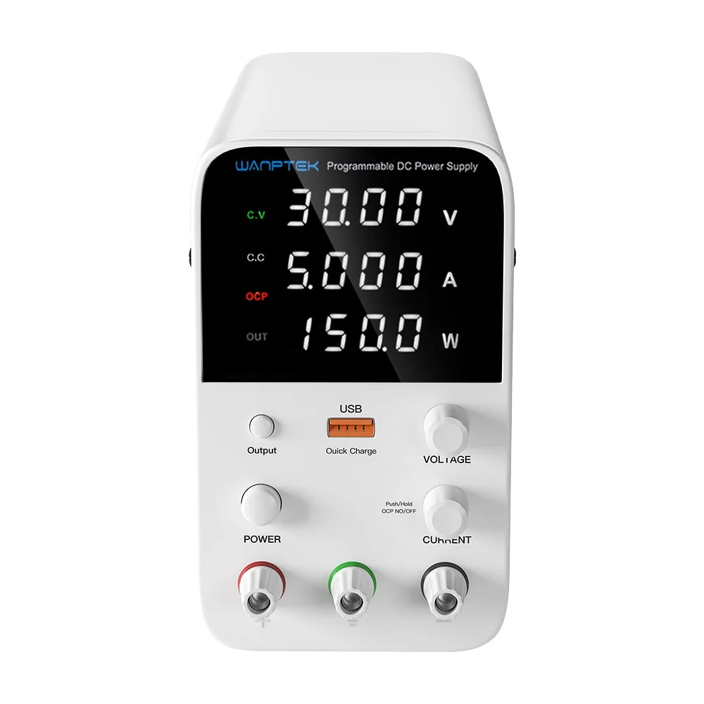 WANPTEK 30V 5AベンチDC調整可能な電力供給、ラボ、修理、学校