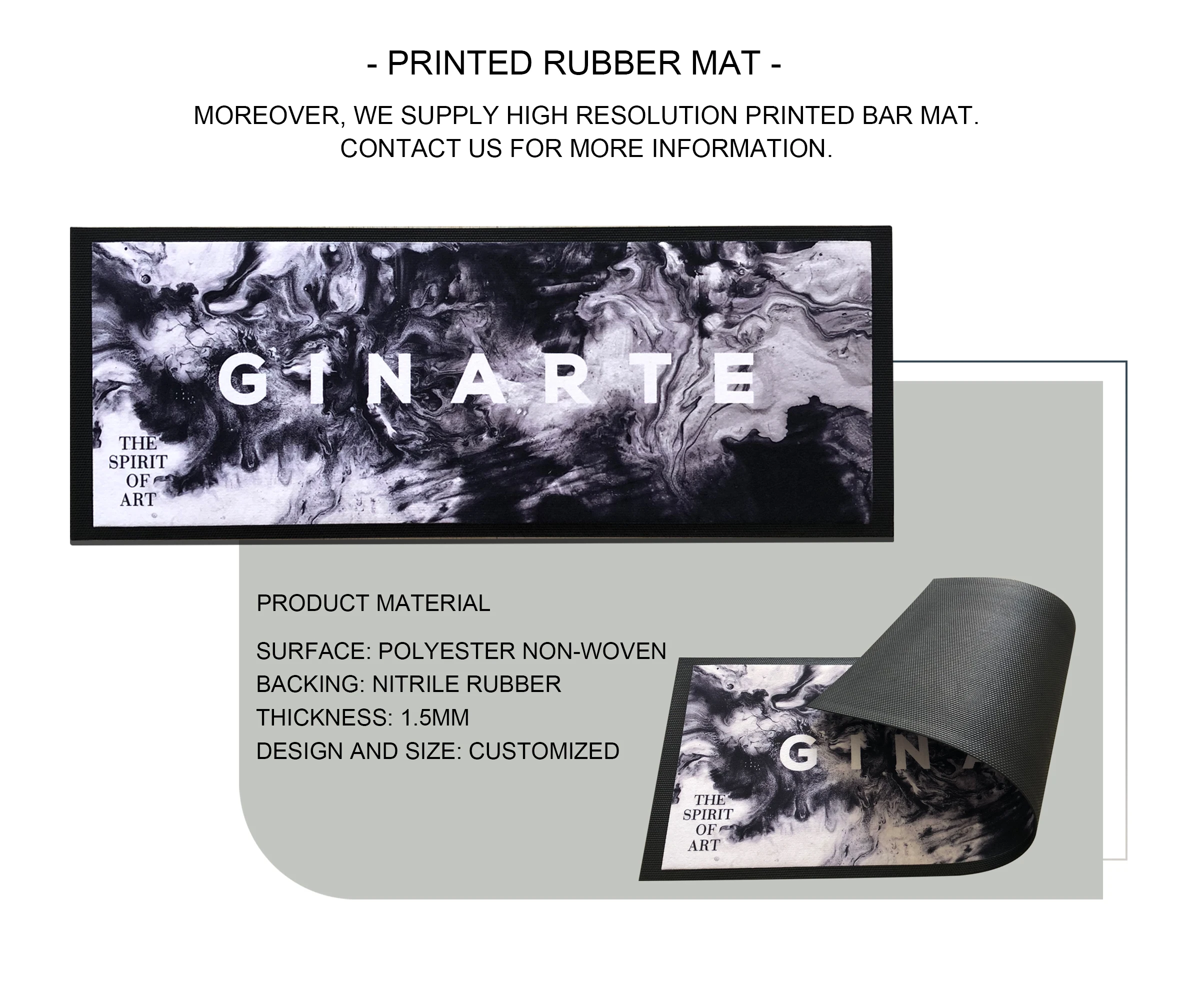 Custom PVC Rubber Drip Mat Beer Bar Mat