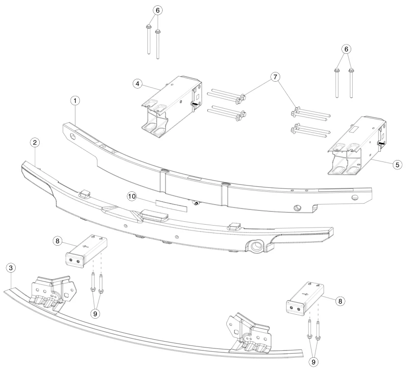 Tslmgd Model 3 Car Front Bumper Support Impact Reinforcement Crash Bar