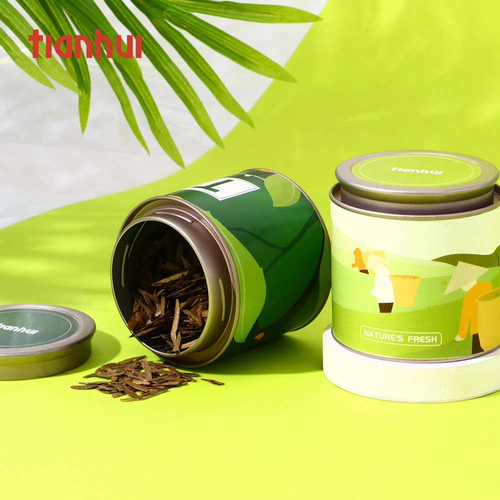 Empty Paper Cardboard Airtight Container Packaging Recyclable Paper Tube with Lid for Tea Packaging
