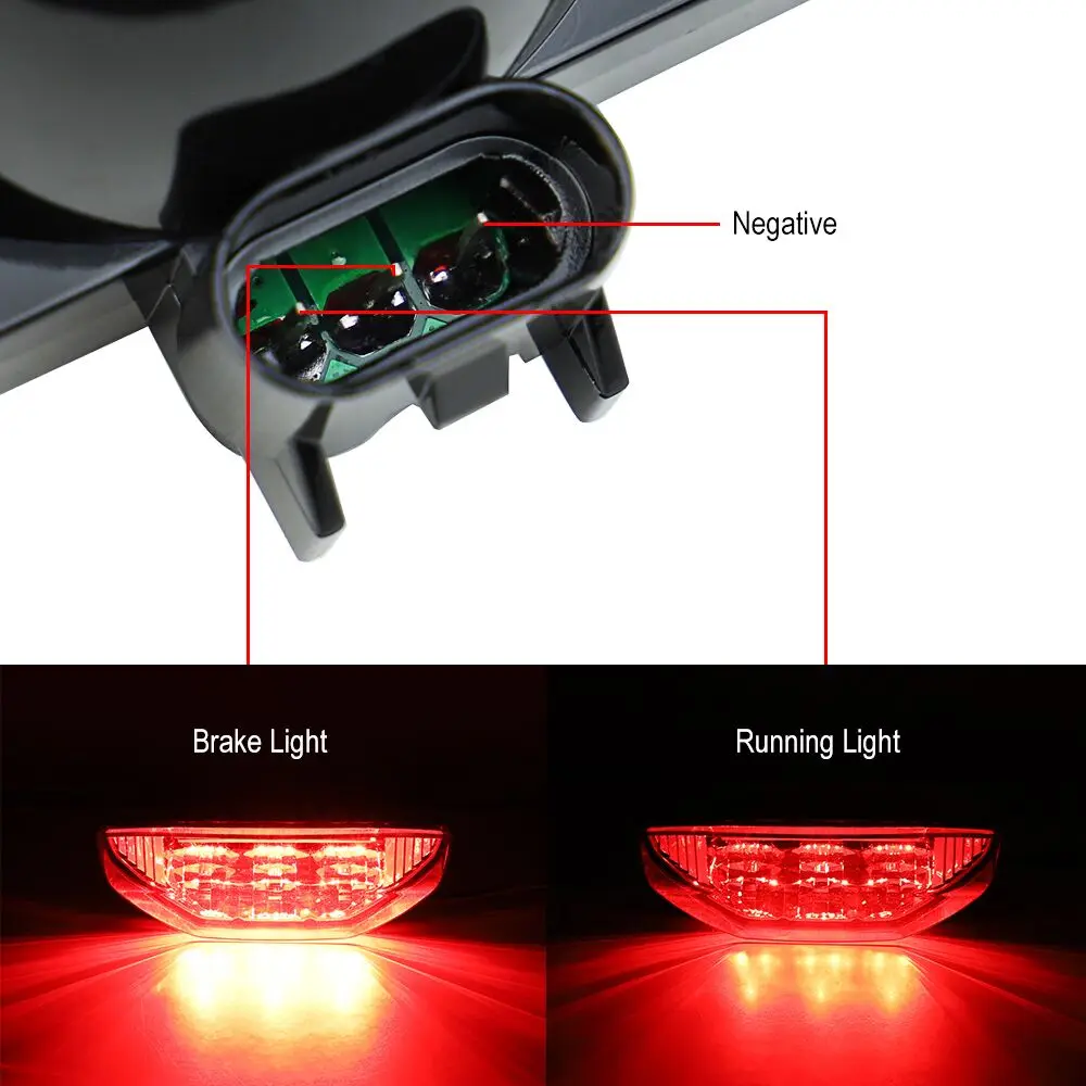 LED Brake Tail Light Red Lens For TRX 250 300 400EX 400X 500 700 Rancher 420 Motorcycle