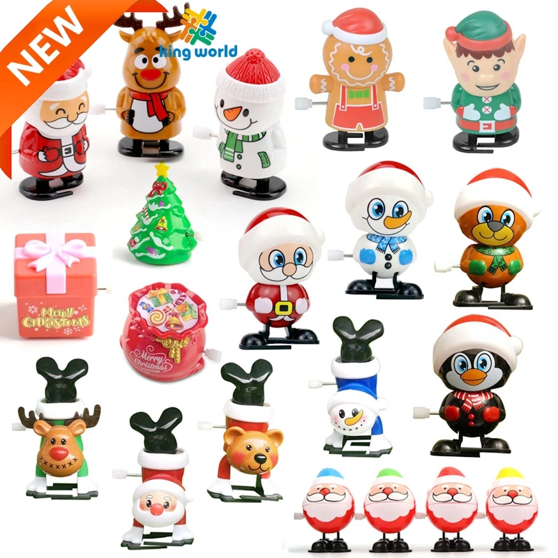 2025 Cheap Wholesale Christmas Wind up Toys Children Plastic Santa Snowman Deer Tree Winding for Gifts