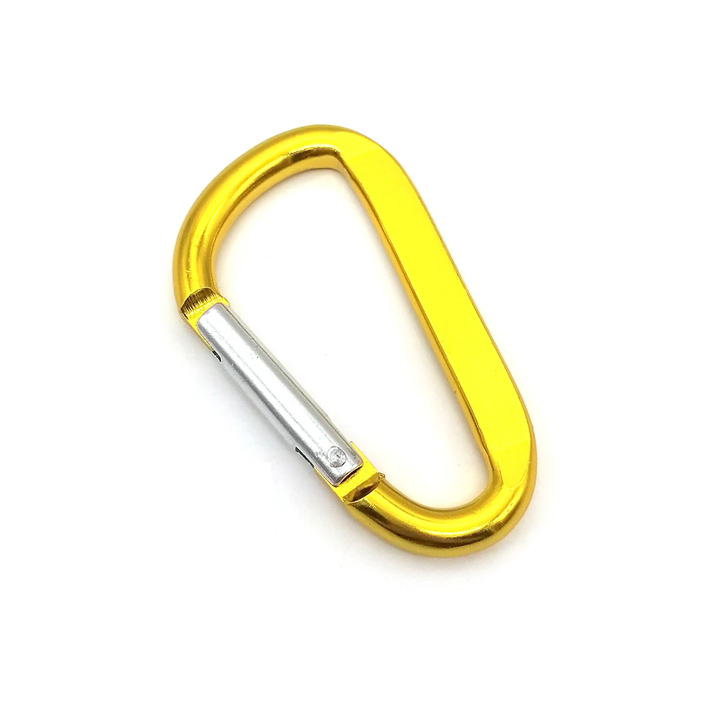 Aluminum 5mm 6mm 8mm promotional gift d shape carabiner clip climbing carabiner for key