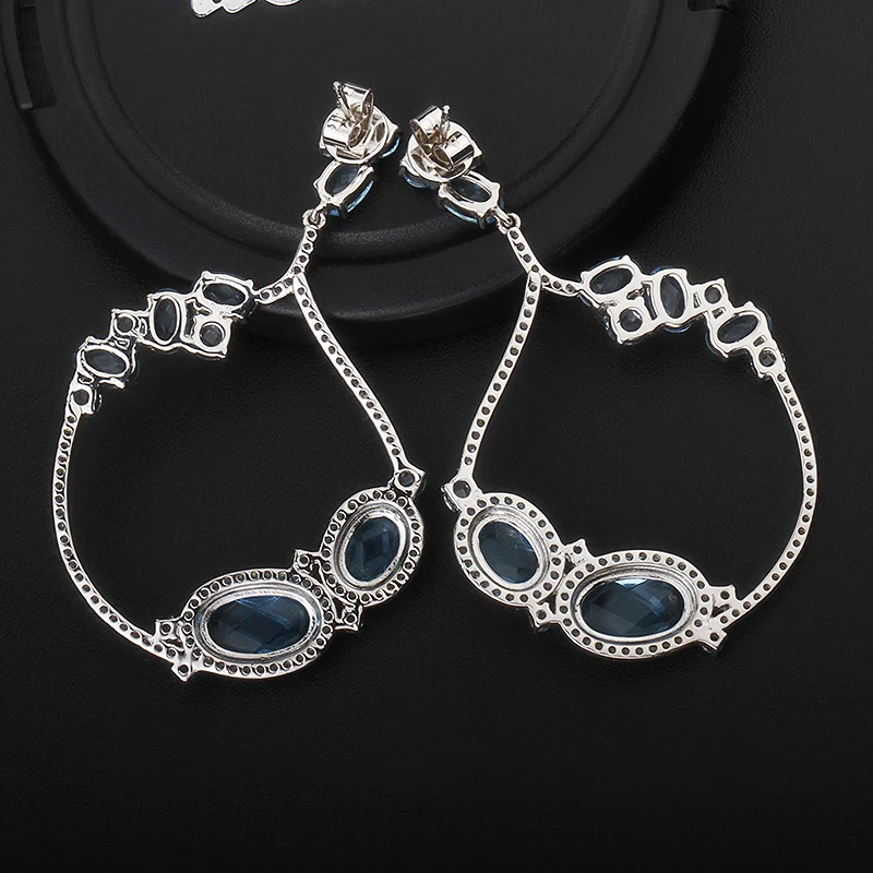 Philip Jones Orecchini Pendenti Aperti In Argento 925 | Forma A Goccia 12,4 X 9,8 Mm | Ipoallergenici | Con Sacchetto Regalo