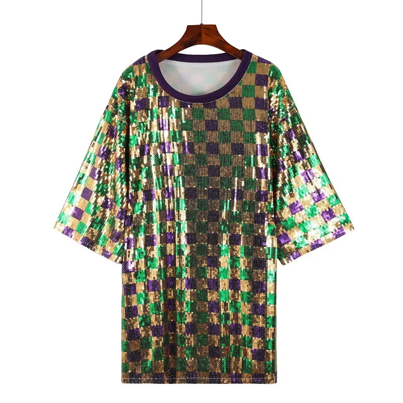 white christmas dresses Mardi Gras Layered Dress X-Large