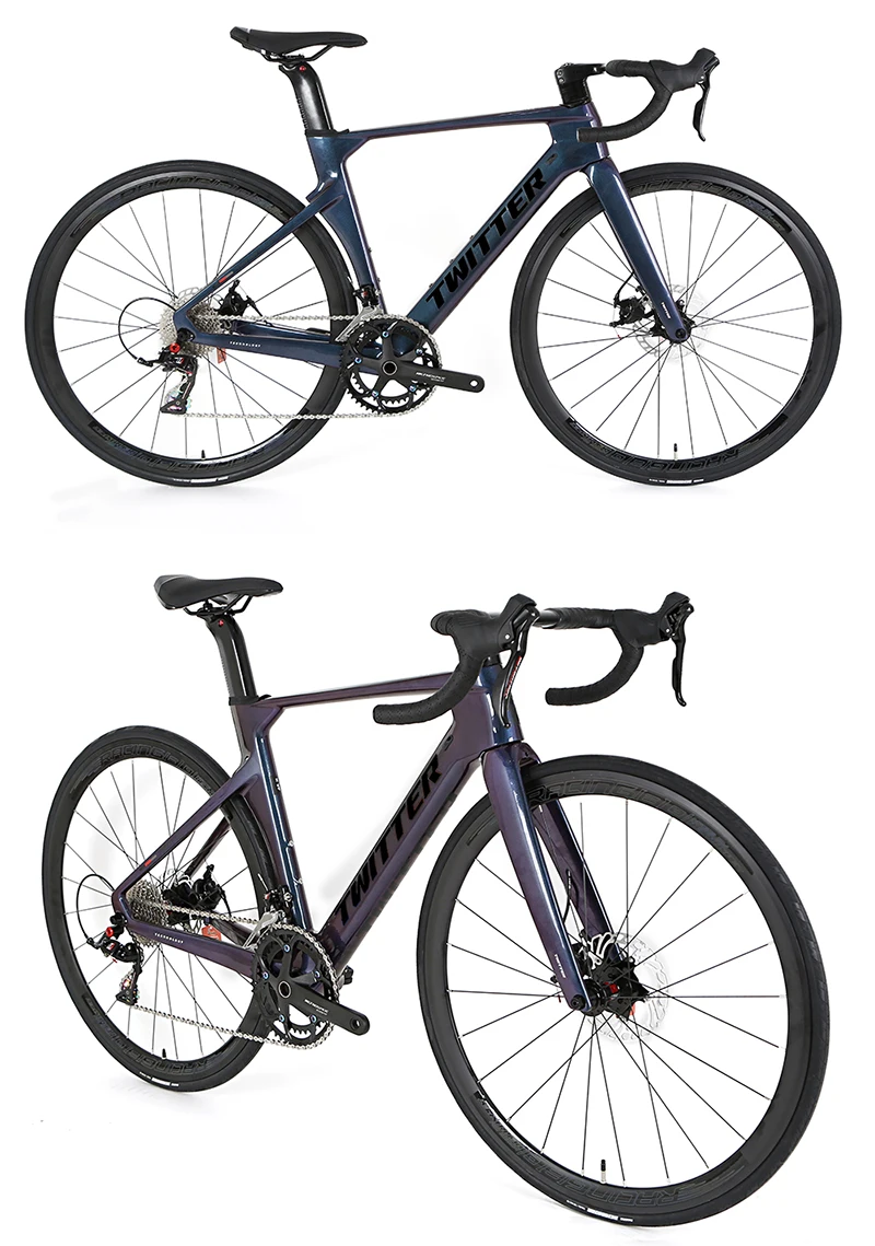 Twitter Bestseller 700c Full Carbon Fiber Road Bicycles Disc Brake Road Racing Bike Rival 22