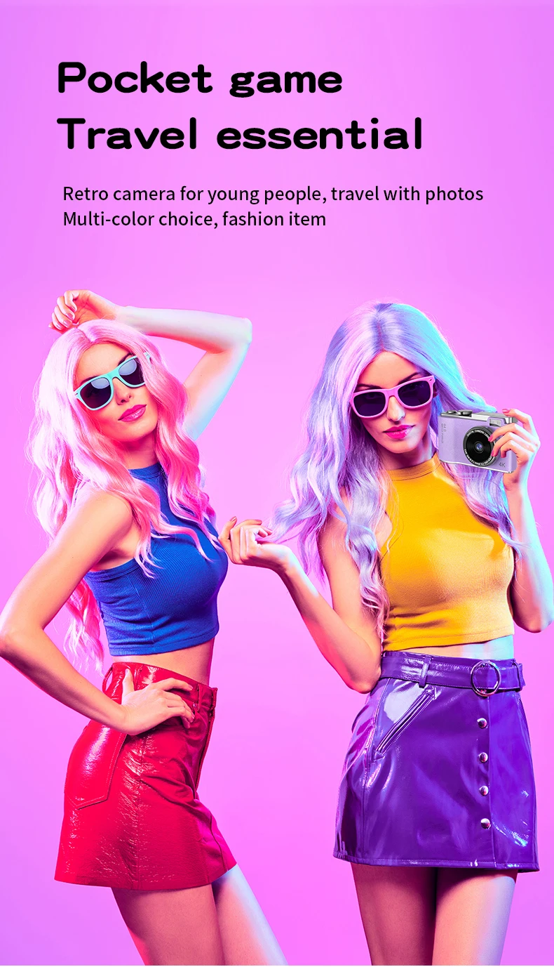 Portable Mini Plastic Camera OEM Toy for Kids Selfie for Cat Dog Unicorn Toddler with MP3 Function Gift for Children