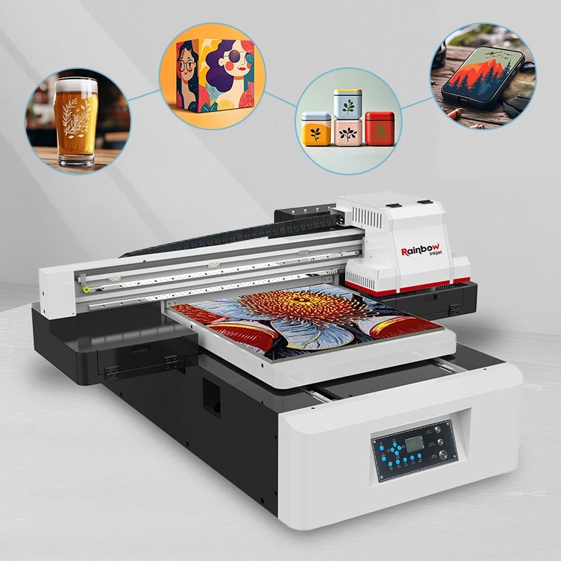 Large Format UV Flatbed Printer UV A1 6090 Digital Flatbed Printer for LED Phone case Glass UV Printing Machine
