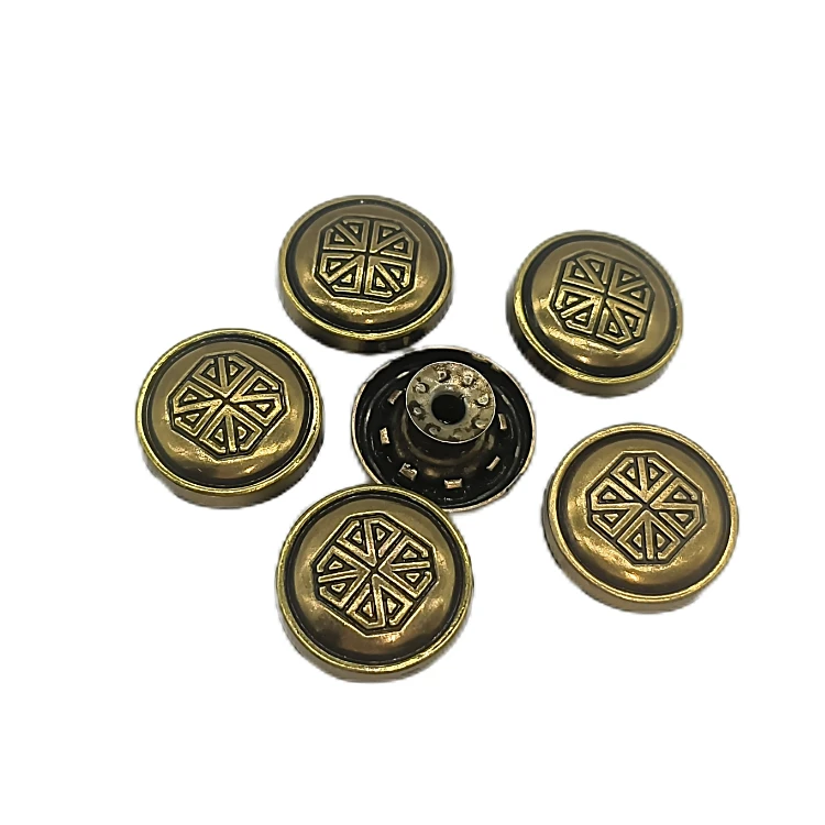 Новая Роскошная модная дизайнерская крышка из цинкового сплава с гравировкой золотые металлические кнопки для джинсов