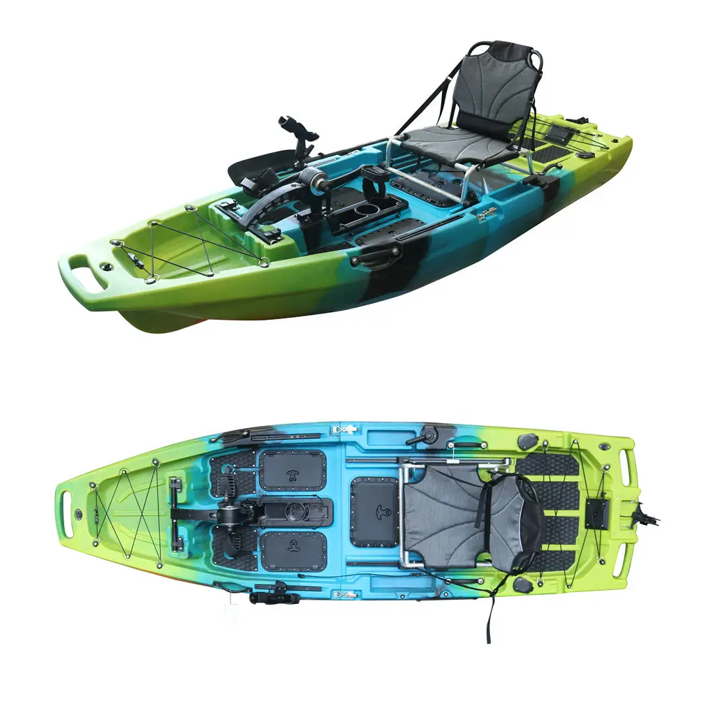 Vicking 9.5FT New Design 1-Person Pedal Drive Propeller Fins Foldable Detachable Motor Fishing Rivers HDPE Modular Kayak/Canoe