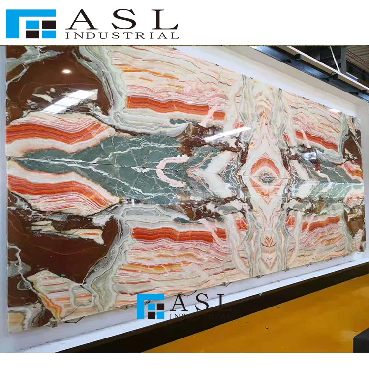 Factory direct Colorful agate slab cream onyx tile marble gold pineapple crystal translucent light yellow onyx tiles and marbles
