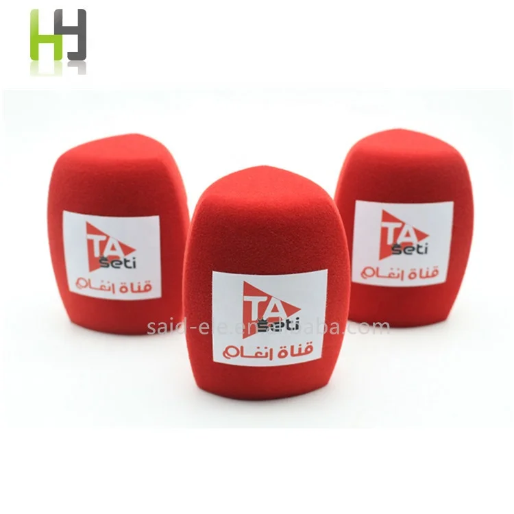 Customized Color Microphone Wind Protection Foam Printed Logo Mic Sponge