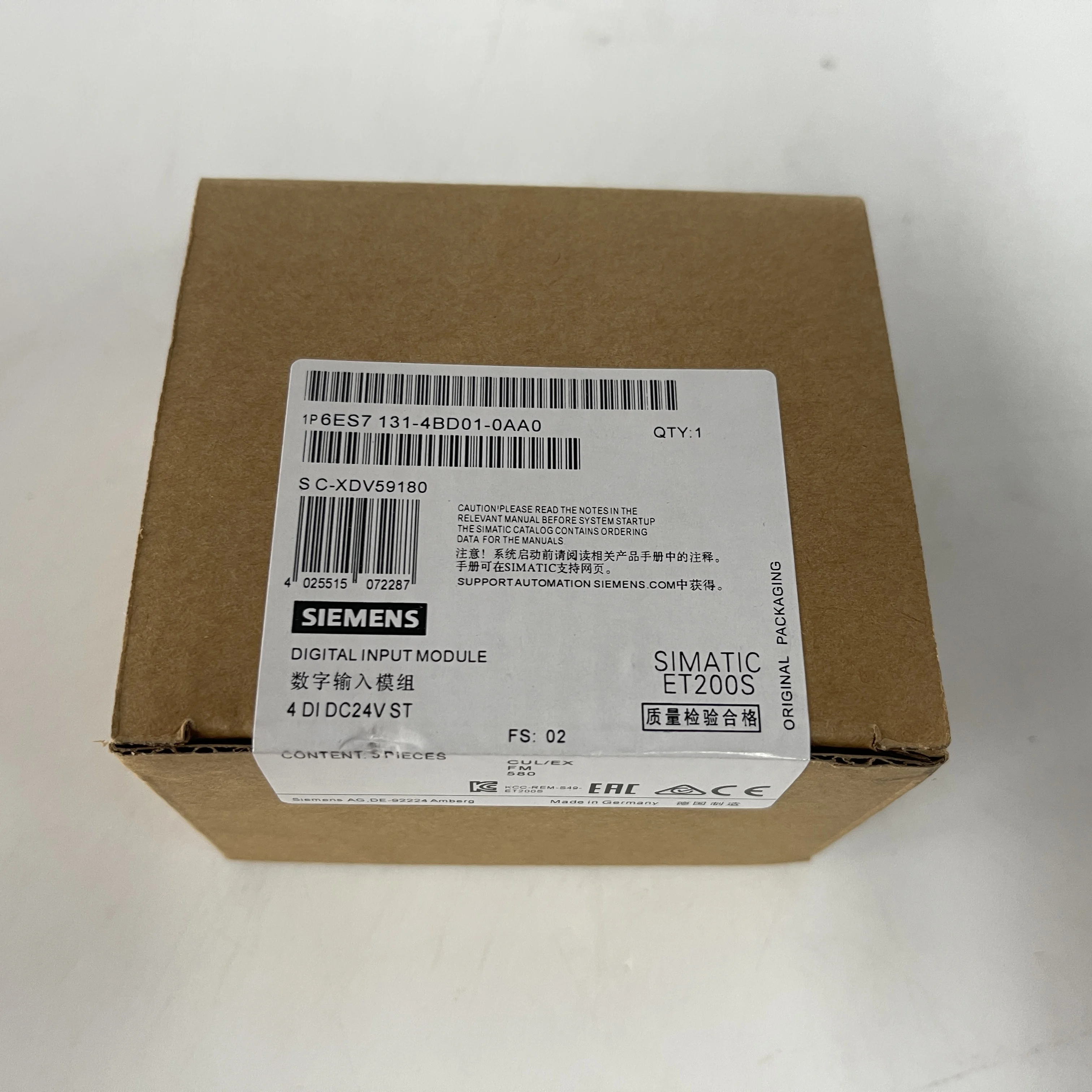 SIEMENS Digital Input Module (SIMATIC ET200S) 6ES7131‑4BD01‑0AA0 SIEMENS Digital Input Module (SIMATIC ET200S) 6ES7131‑4BD01‑0AA0