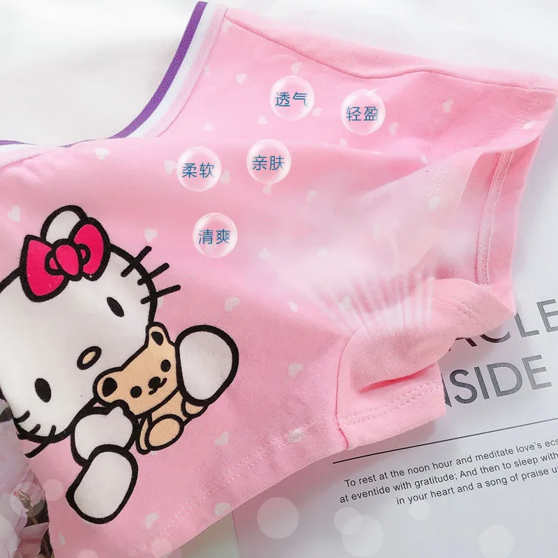 Высокое качество в наличии От 1 до 9 лет милые трусы с мультипликационным принтом для девочек, детское нижнее белье