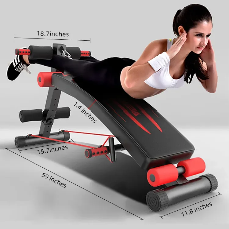 Gym Equipment Sit up Bench Muscle Exercise Ab Chair Foldable Portable  Exercise Supine Board Carton Unisex Indoor 2pcs