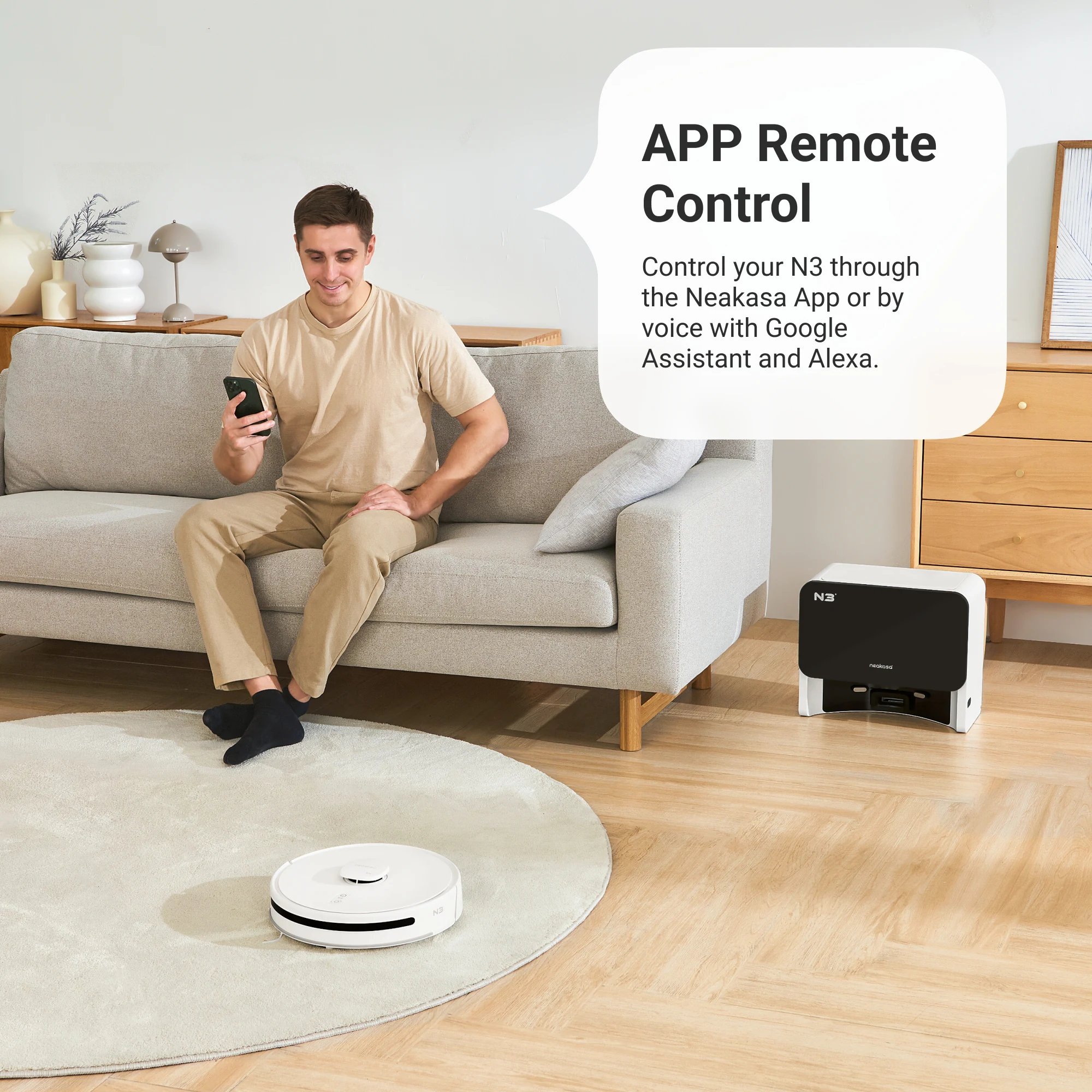 Neabo N2 Self Empty Dust Bin Robot  Vacuum Powerful Suction LDS Robot Vacuum Cleaner Laser 2700Pa with Mop Function and Screen