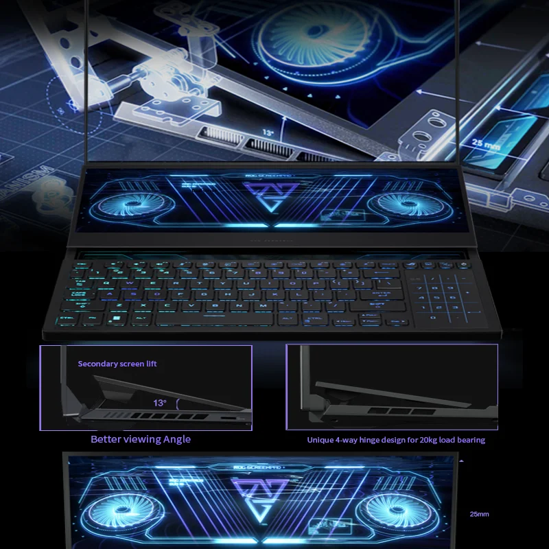 ROG Zephyrus Duo16 Rtx 4070 Gaming Laptop 16inch 2.5K +14Inch Dual Screen Laptop Stock Forex Special Laptop
