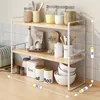 50cm White Frame Double Layer European Natural Wood Color