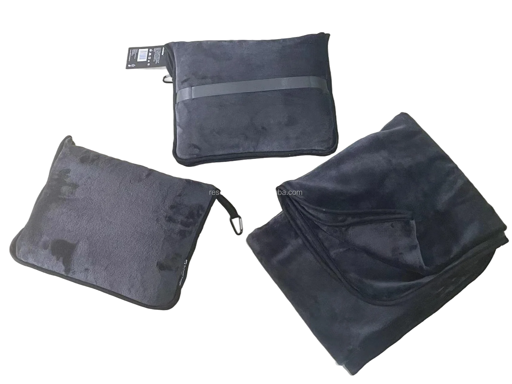 2-in-1 Premium Travel Blanket and Pillow Customizable Logo Hand Luggage Belt with Backpack Clip Perfect Carry-On Accessory