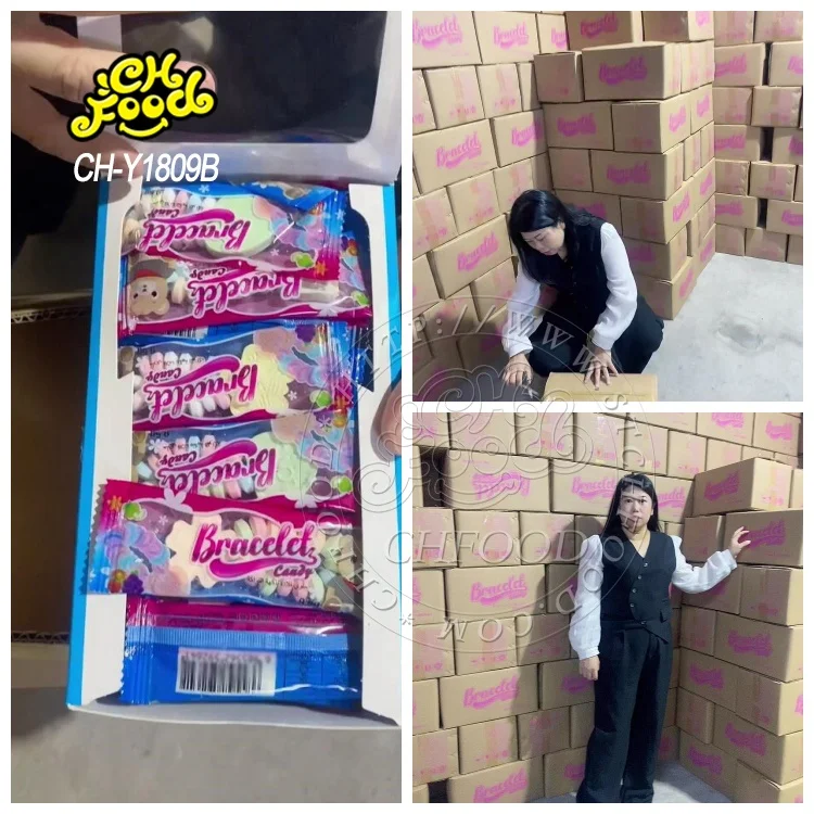 Custom Hot Selling Halal Fruit Flavor Heart Flower Butterfly Bracelet Tablet Candy Pressed Candy Sweets for Girls