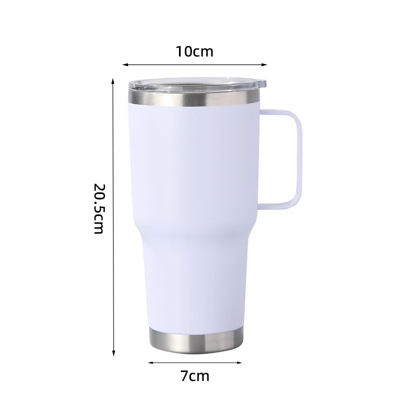 Wholesale 30 oz stainless steel vacuum insulated travel coffee mug tumbler cup with handle