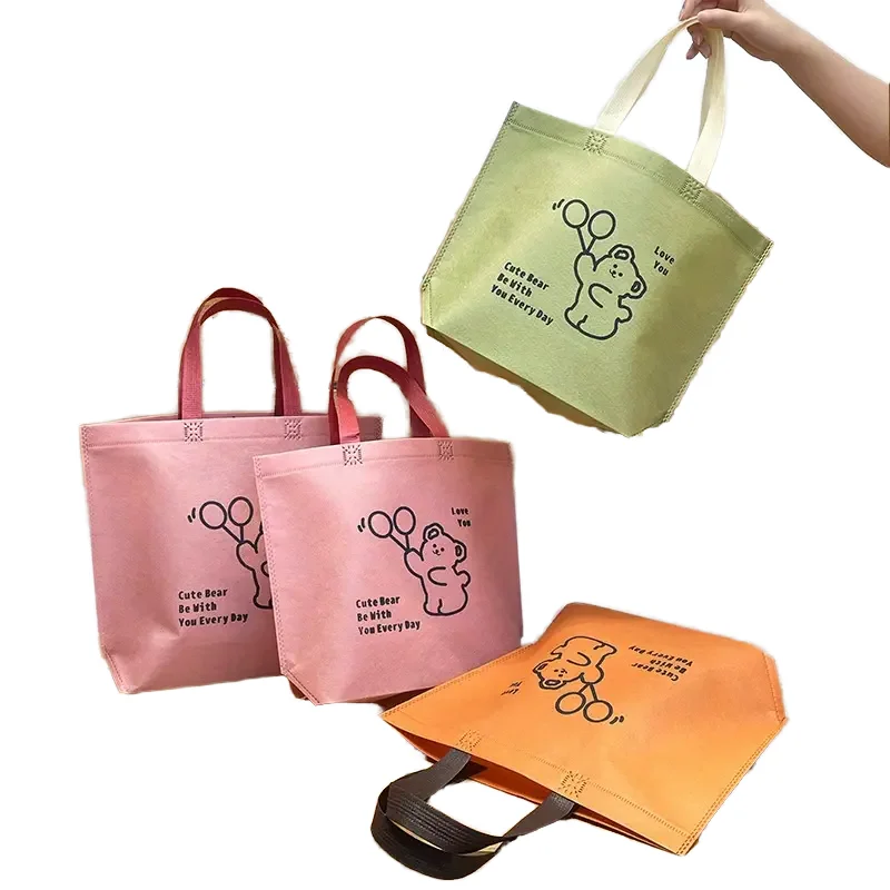 Wenzhou Customized Letter Pattern Spunbond Non-Woven Fabric Tote Bags Long Eco-Friendly PP Wholesale Cheap Shopping Bags