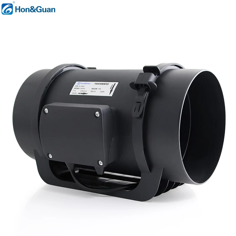 Hon&Guan 8 inch 200mm inline Duct Fan Portable Mixed Flow