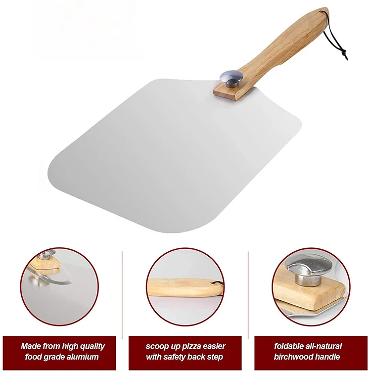 Top Seller Online Best Selling Kitchen Accessories 14*12 inches Wooden  Handle Pizza Shovel Pizza Peel Tools With Pizza Box