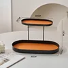 Cuero naranja ovalado de doble capa (negro)