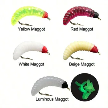 Custom PVC Luya Bait Set with Noodle Worm Soft Bait Bionic Hook Maggot for Grass Carp Fishing – Soft Lure – view 4