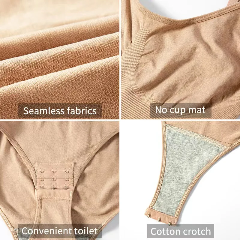 Sleeveless Moderate Compression Slimming Stretch Bodysuit Briefs Sportswear Lingerie Underwear Faja Women Seamless Shapewear